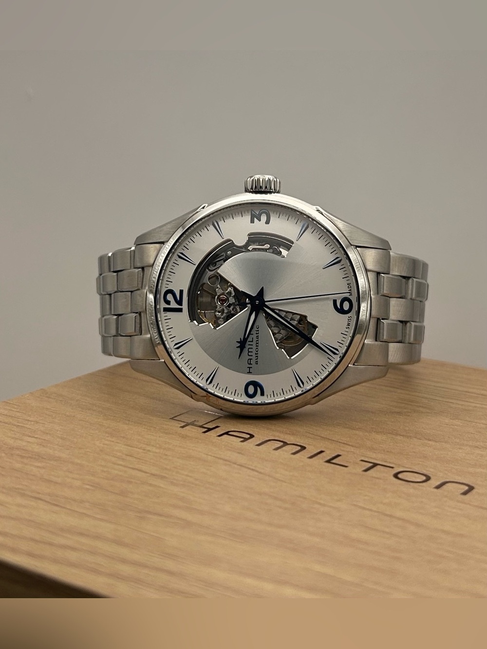 Hamilton Jazzmaster Open Heart Silver Toned Dial Automatic 42mm Men’s Watch